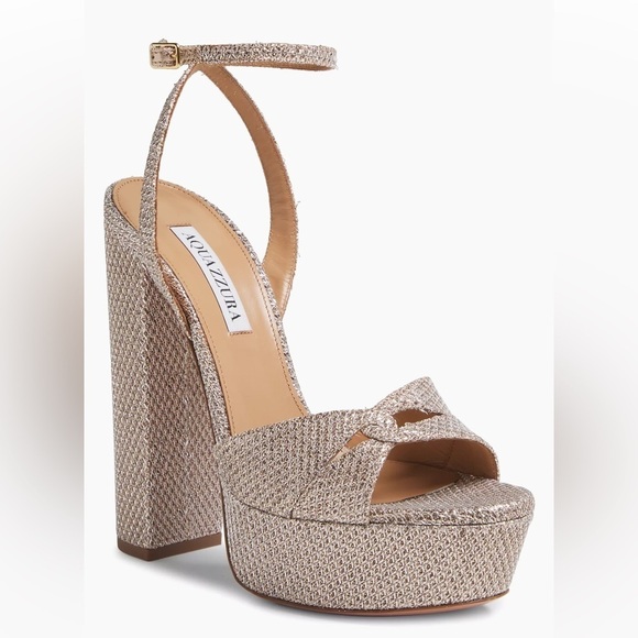 New Aquazzura Sinner Sparkling Plateau Platform Heels - Picture 1 of 11